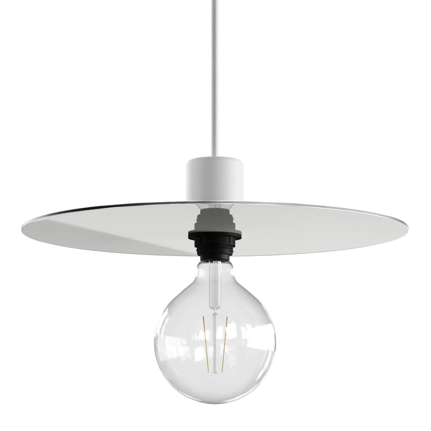 Ellepì-Übergrößenteller aus Dibond für Außenpendelleuchten, Durchmesser 40 cm – Made in Italy – Weiß