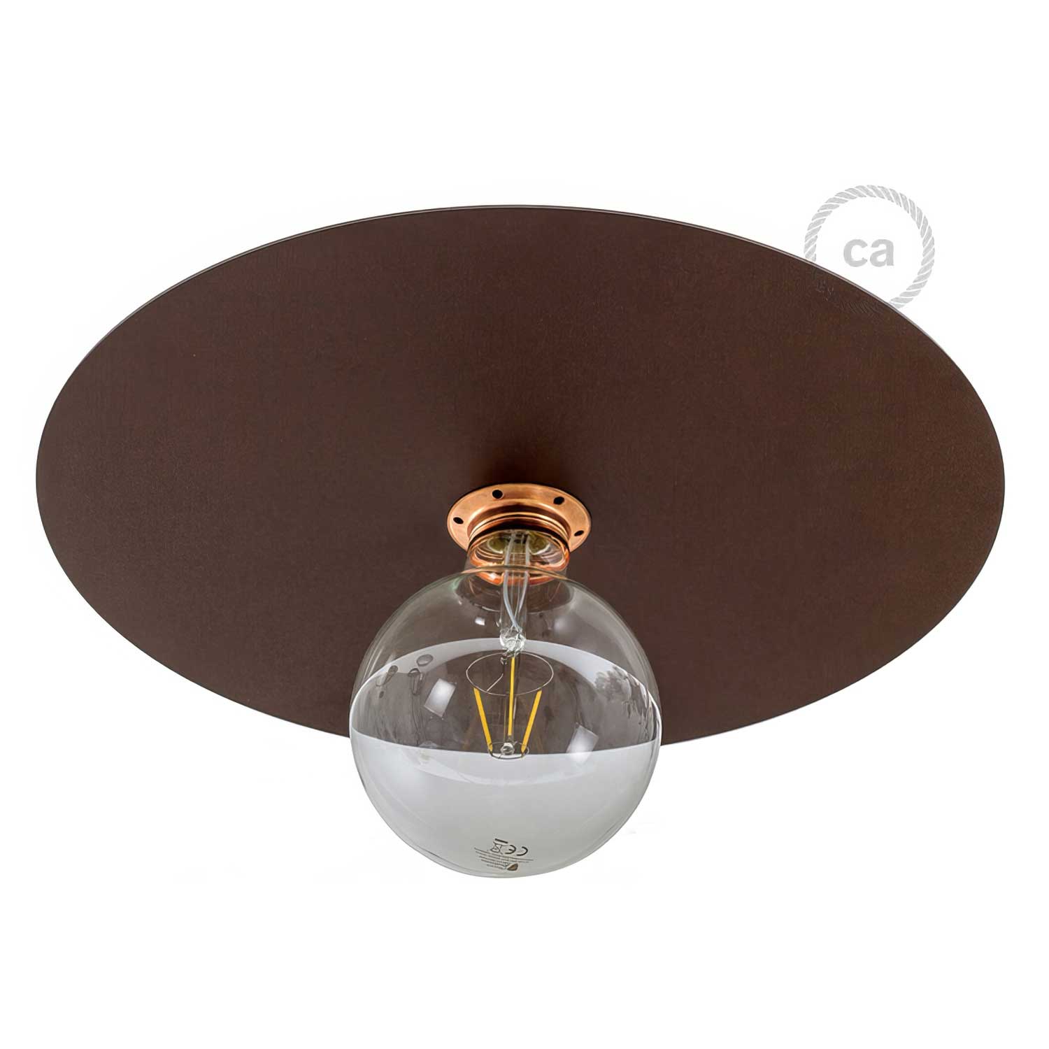 Ellepì-Übergroßer Teller aus lackiertem Eisen für Hängeleuchten, Durchmesser 40 cm – Made in Italy – Corten-Effekt - Image 2