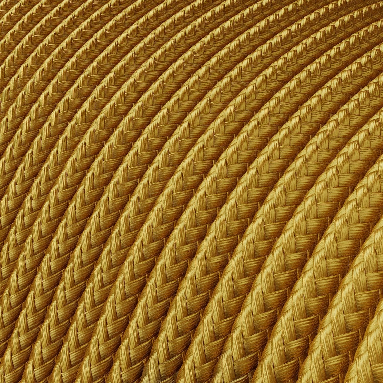 Niedervoltkabel ummantelt mit Seideneffekt-Stoff Gold RM05 - Image 2