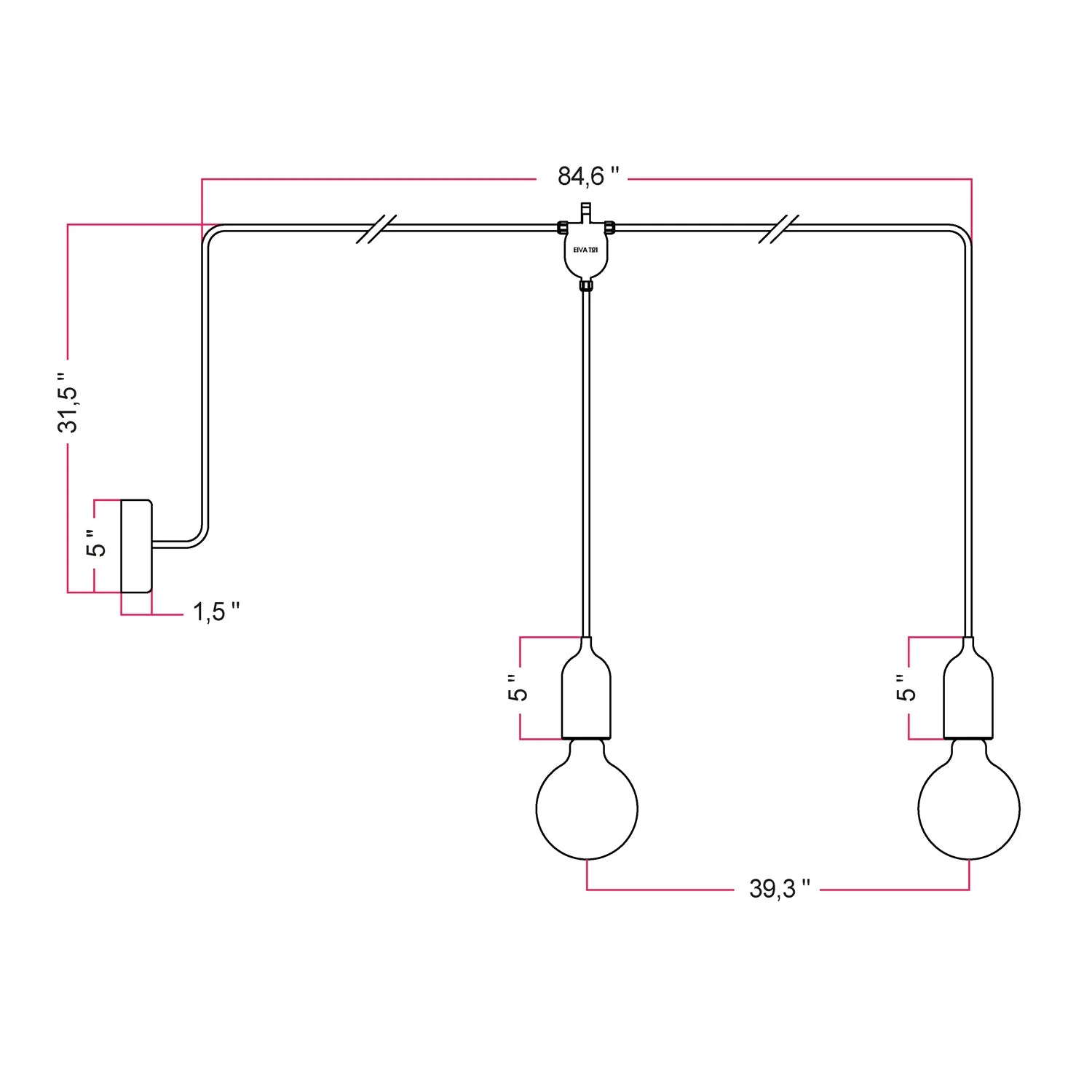 F-Snake EIVA Outdoorleuchte für Feuchtbereiche mit 2 Leuchten mit Baldachin – Sanftes Grün - Image 4