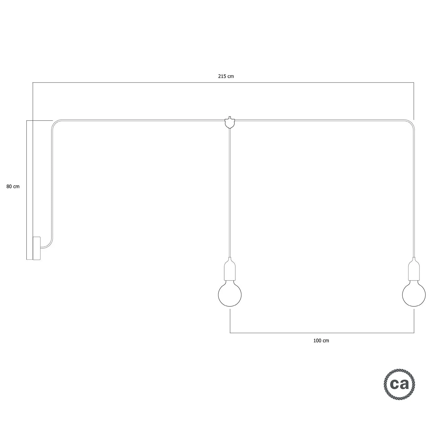F-Snake Modulair Außenleuchte IP65 mit 2 Lichtern und Baldachin – Mostarda - Image 5