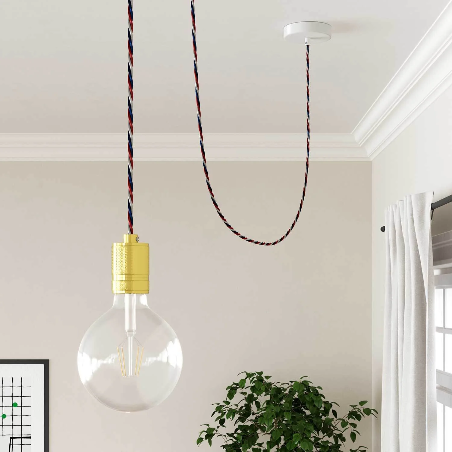Buntes Textilkabel aus glänzendem Stoff USA – Das Original von Creative Cables, die perfekte Wahl für deine Lampen – TZUSA - Image 4