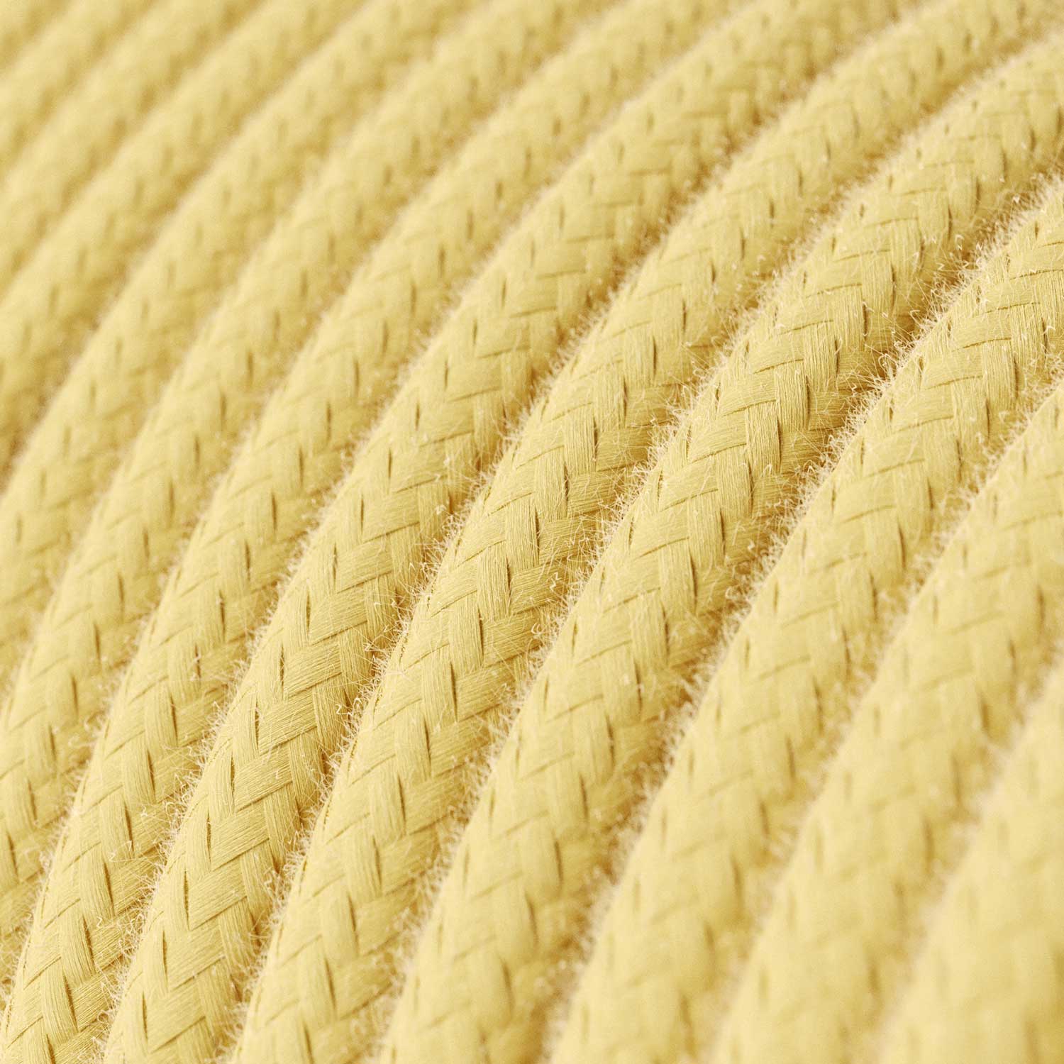Elektrikkabel aus Baumwolle in Pastellgelb – Das Original von Creative Cables, für bunte Lampen – RC10 - Image 2