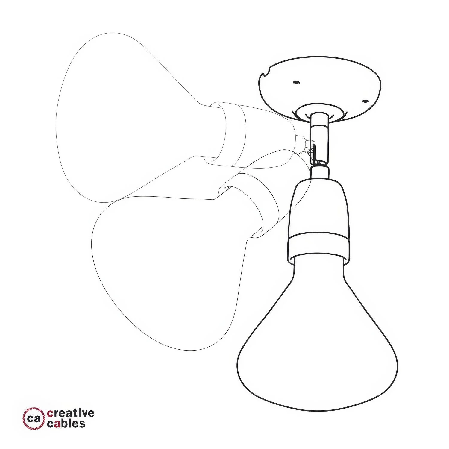 Fermaluce 90° Color, die schwenkbare Lichtquelle aus Porzellan für Wand oder Decke – Rot - Image 4