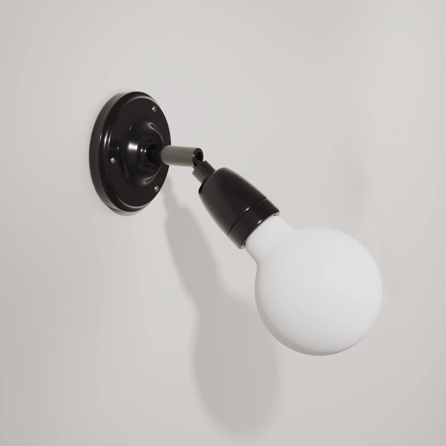 Fermaluce 90° Color – schwenkbarer Wand- oder Deckenlichtpunkt aus Porzellan – Schwarz