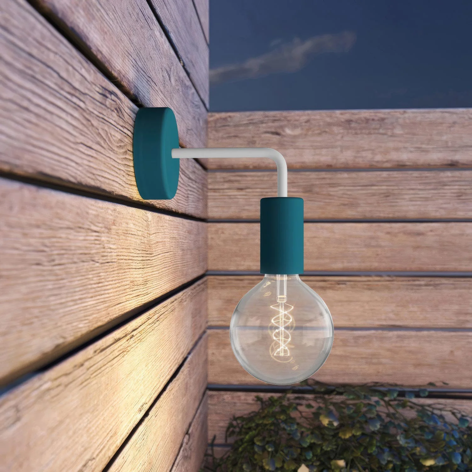 Fermaluce EIVA ELEGANT mit L-förmiger Verlängerung, Baldachin und Fassung für Feuchträume – Petrol - Image 2