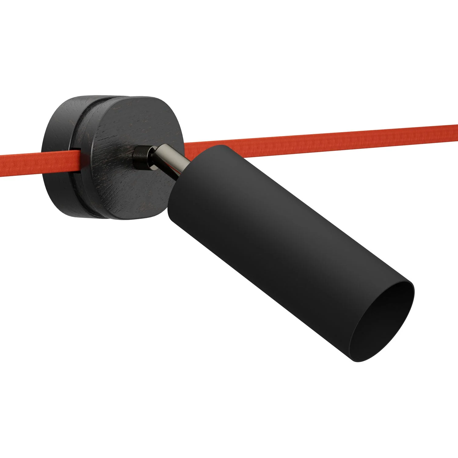 Fermaluce Filè schwenkbarer Spot mit Metall-Lampenschirm Tub-E14, Wand- oder Deckenleuchte für das Filè-System - Schwarz
