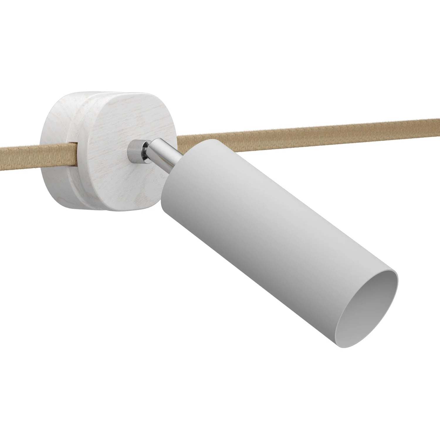 Fermaluce Filè schwenkbarer Strahler mit Tub-E14 Metallschirm, Wand- oder Deckenleuchte für das Filè System – Weiß