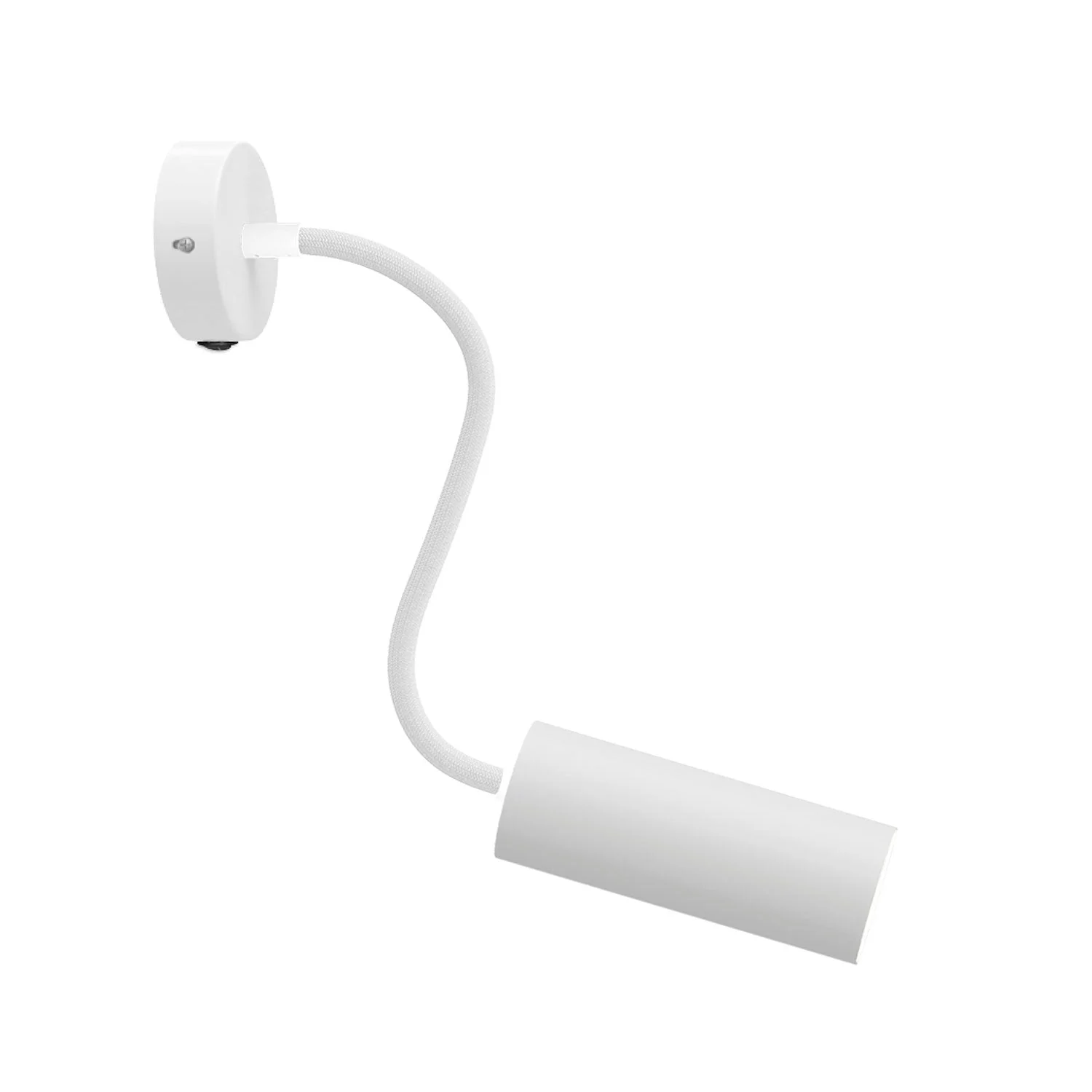 Fermaluce Flex 30 Lampe mit Mini-Rosette mit Schalter und Spot mit Tub-E14-Lampenschirm - Mattweiß