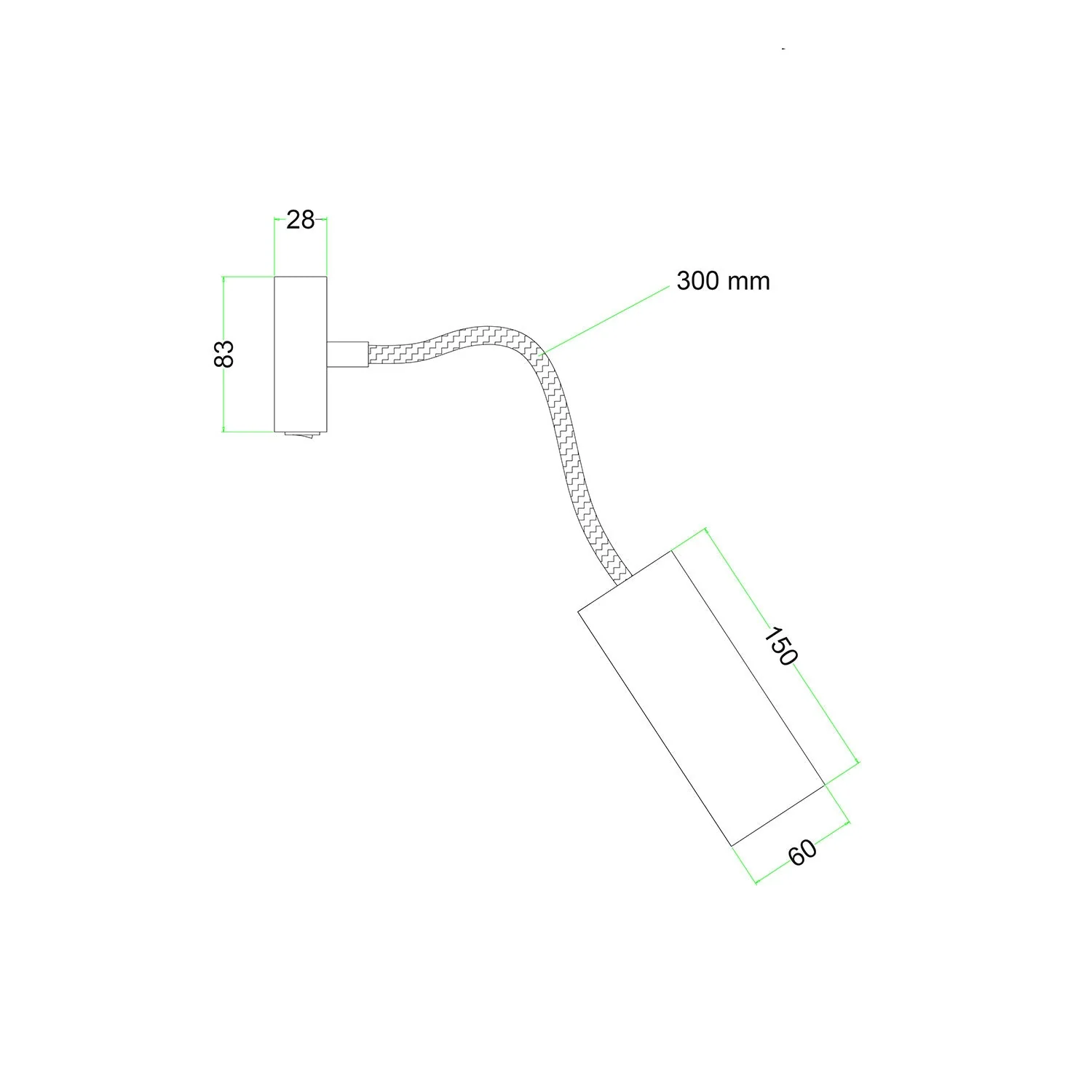 Fermaluce Flex 30 Lampe mit Mini-Rosette mit Schalter und Spot mit Tub-E14-Lampenschirm - Mattweiß - Image 4