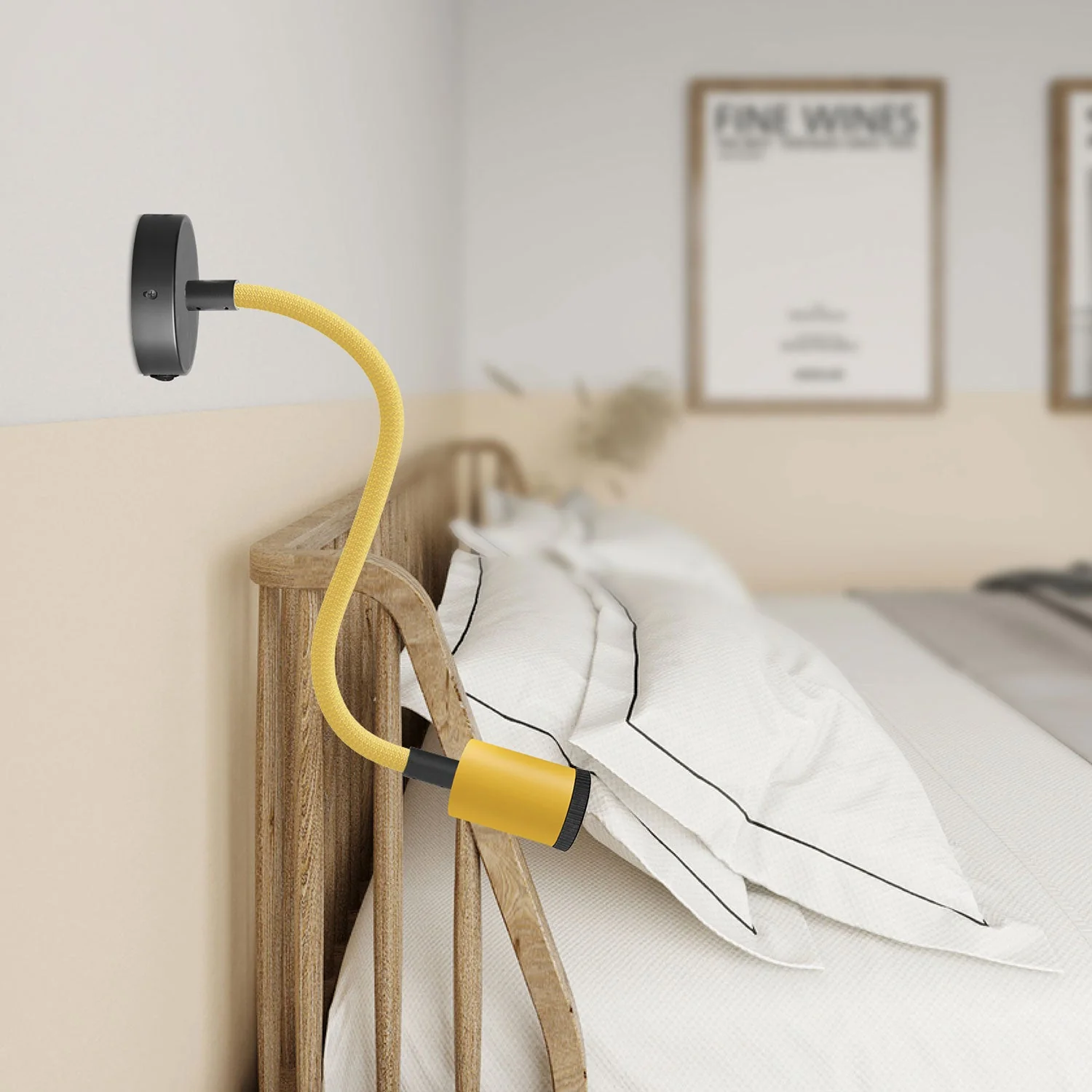 Fermaluce Flex 30 Pastell-Lampe mit Mini-Baldachin mit Schalter und Mini-Spot GU1D0 – Senfgelb - Image 2