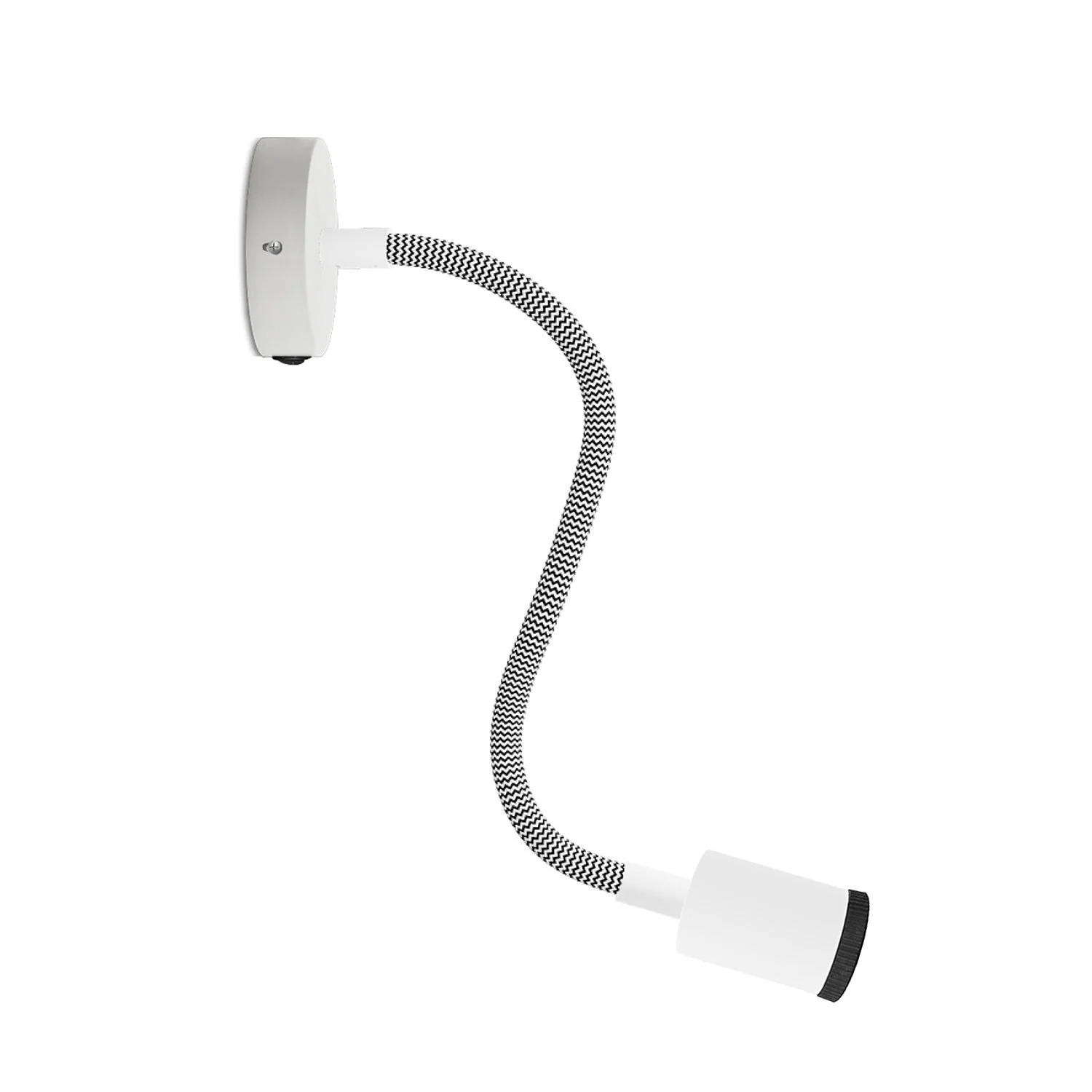 Fermaluce Flex 30 Leuchte mit Mini-Rosette mit Schalter und Mini-Spot GU1d0 – Mattweiß