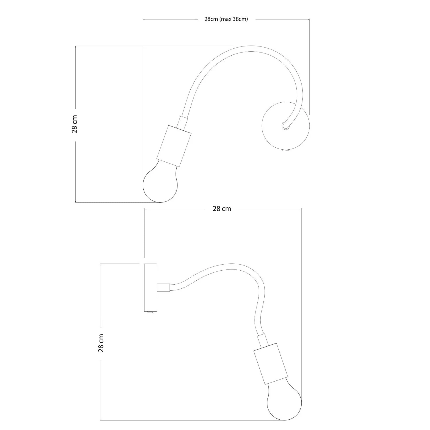 Fermaluce Flex 30 Leuchte mit Mini-Rosette mit Schalter und Mini-Spot GU1d0 – Mattweiß - Image 4