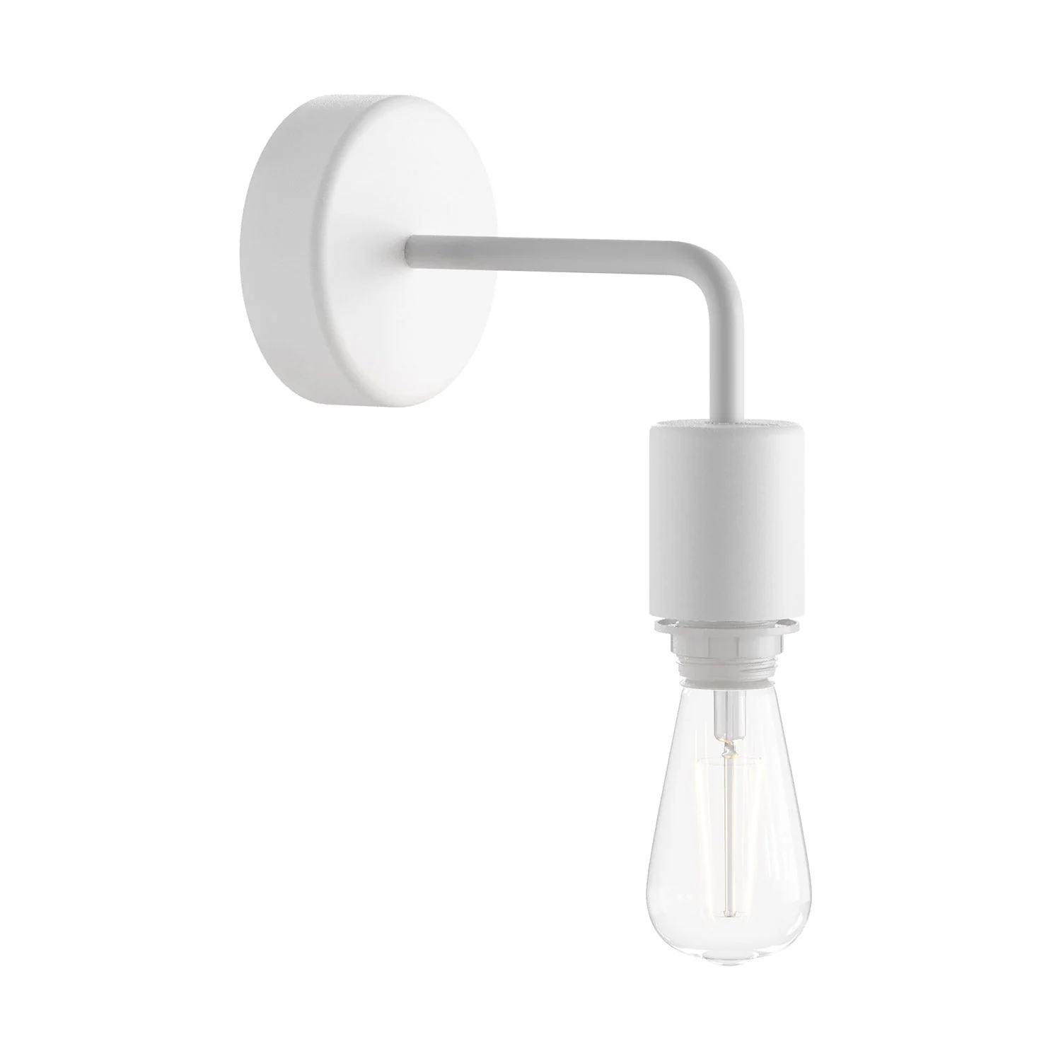 Fermaluce für Modulair ELEGANT Lampenschirm mit L-Verlängerung, Baldachin und IP65-wasserdichter Fassung – Weiß