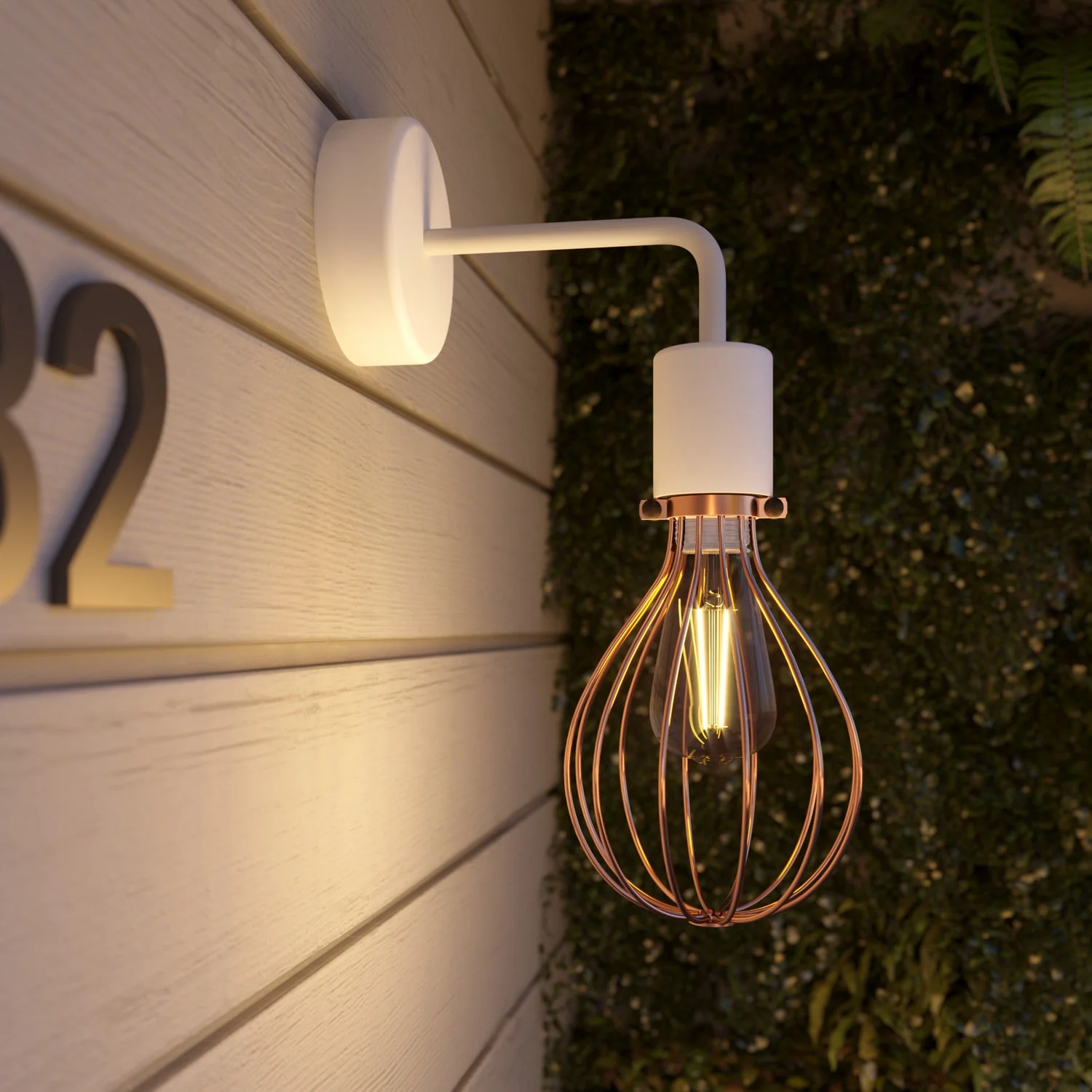 Fermaluce für Modulair ELEGANT Lampenschirm mit L-Verlängerung, Baldachin und IP65-wasserdichter Fassung – Weiß - Image 3