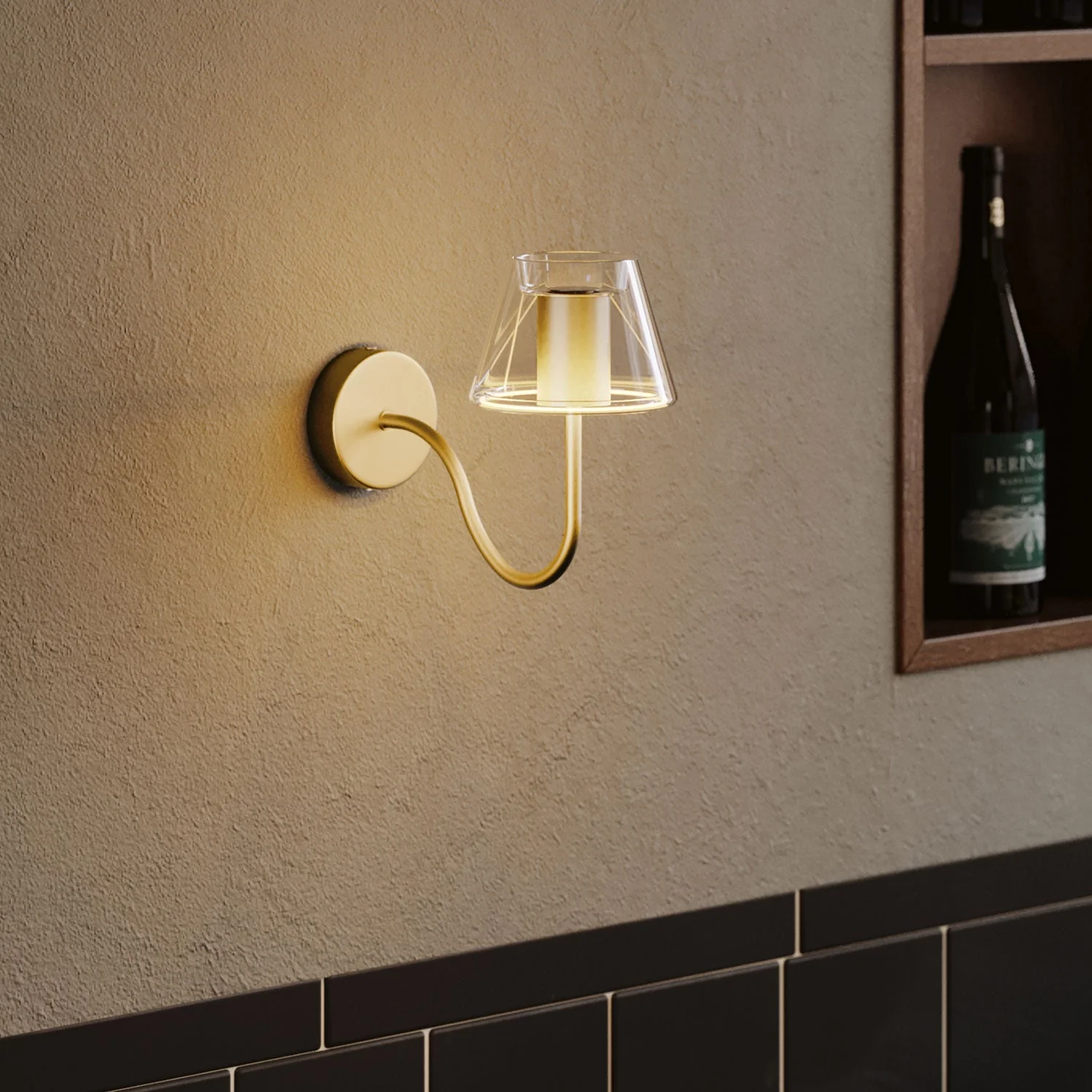 Fermaluce Ghost Wandleuchte mit S-förmiger Verlängerung – Gebürstete Bronze - Image 2