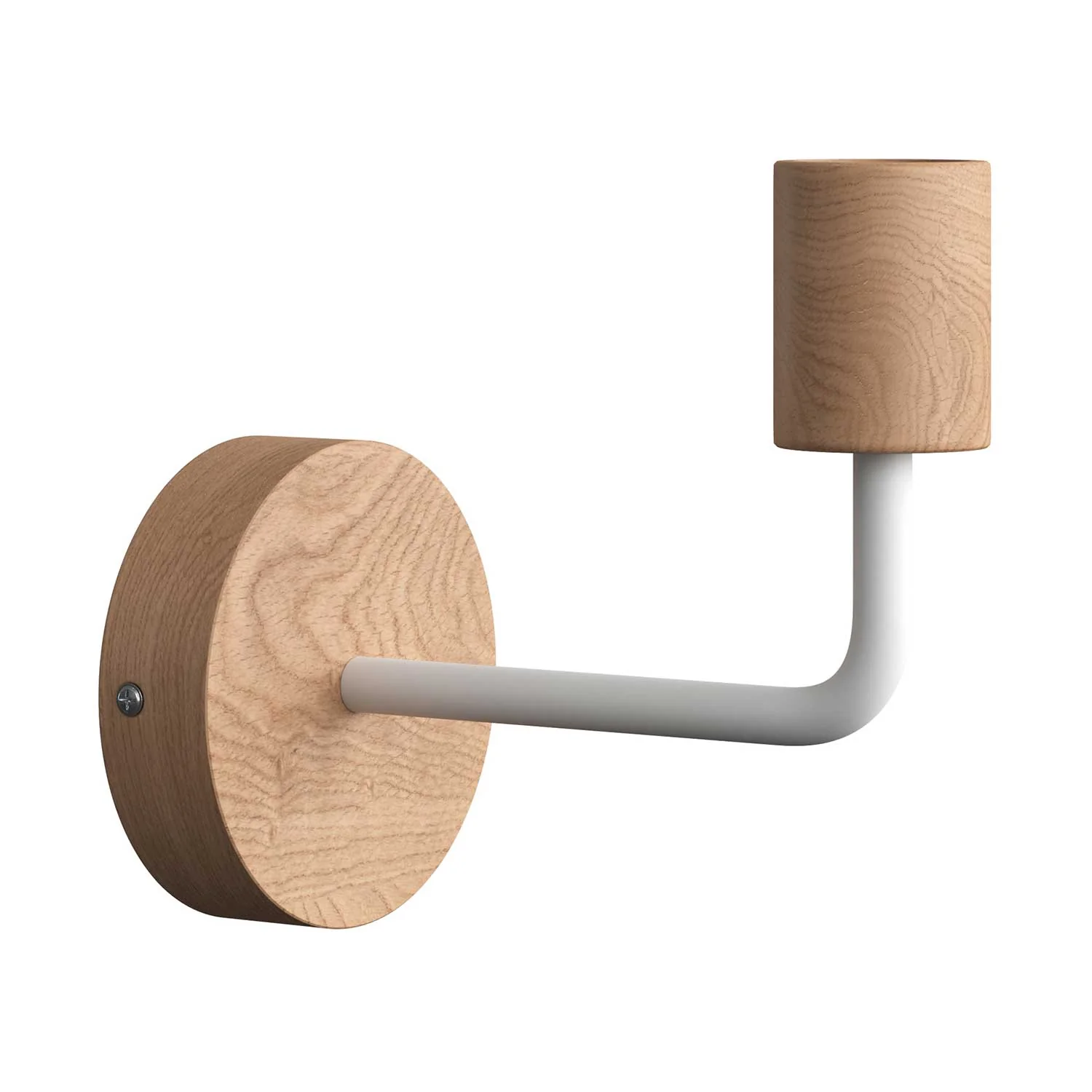 Fermaluce Wood, Wandleuchte aus Holz mit gebogenem Arm – Neutral - Image 3