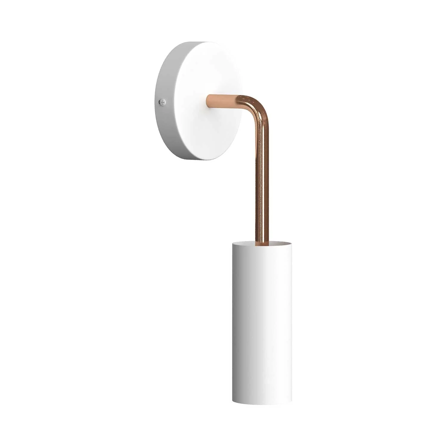 Fermaluce Metal, Wandleuchte aus Metall mit gebogenem Ausleger und Tub-E14-Lampenschirm – Kupfer