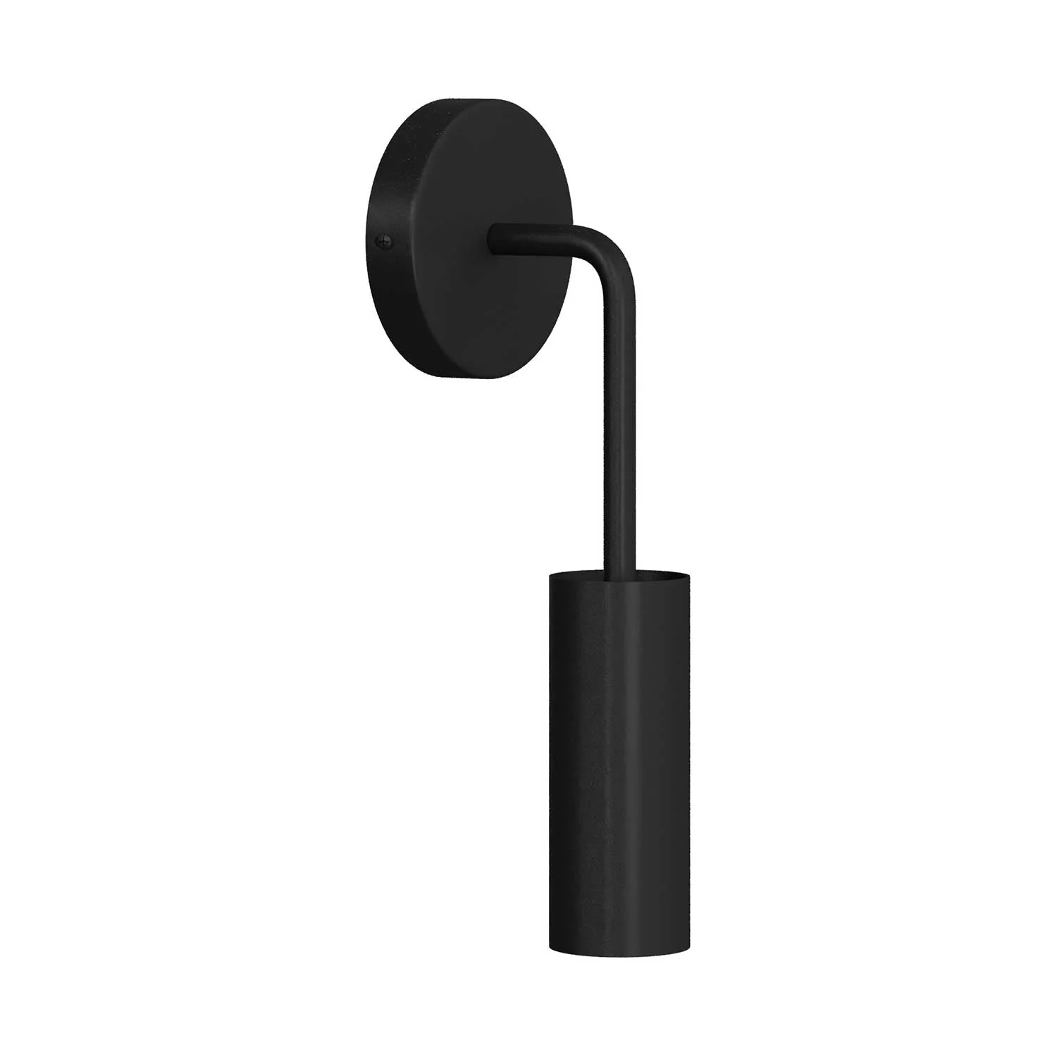 Fermaluce Metal, Wandleuchte aus Metall mit gebogenem Ausleger und Tub-E14 Schirm – Schwarz