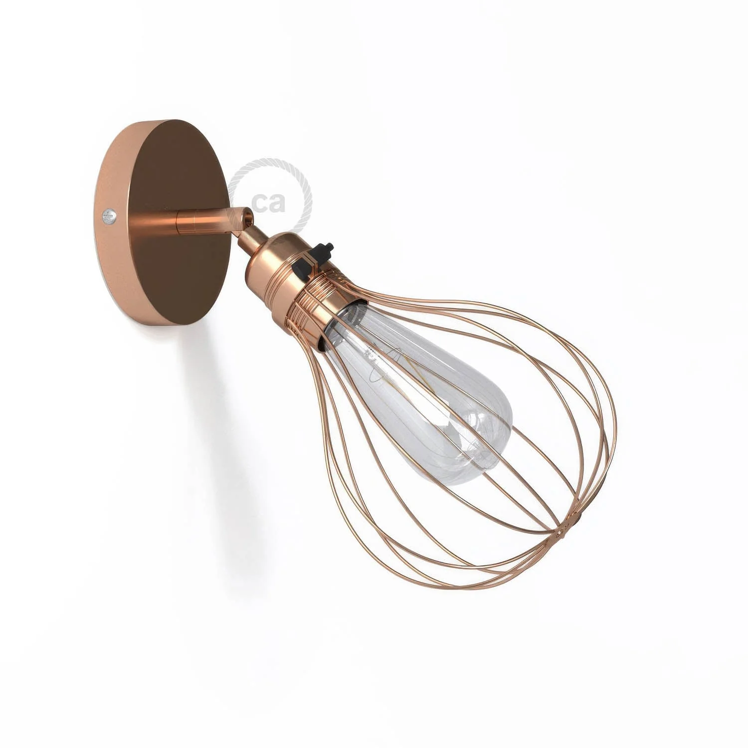 Fermaluce Metall 90° mit Drop-Schirm, schwenkbare Wandleuchte aus Metall – Kupfer