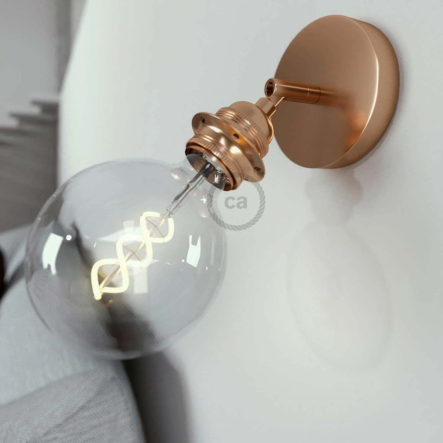Fermaluce Metall 90° mit E27-Gewindefassung, verstellbarer Lichtpunkt aus Metall – Kupfer - Image 2