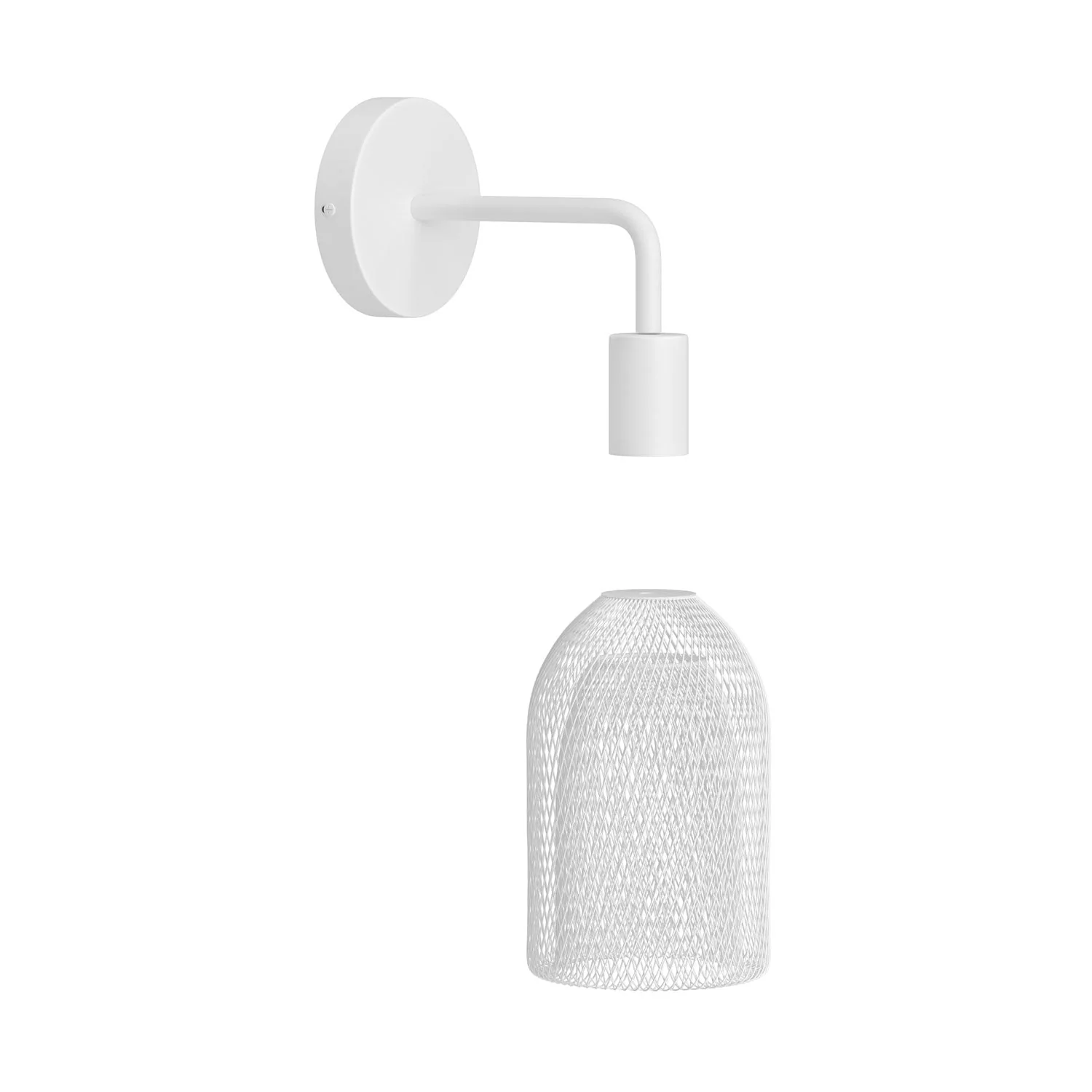 Fermaluce Metal mit Ghostbell-Schirm, Wandlampe aus Metall mit gebogenem Arm – Weiß - Image 3