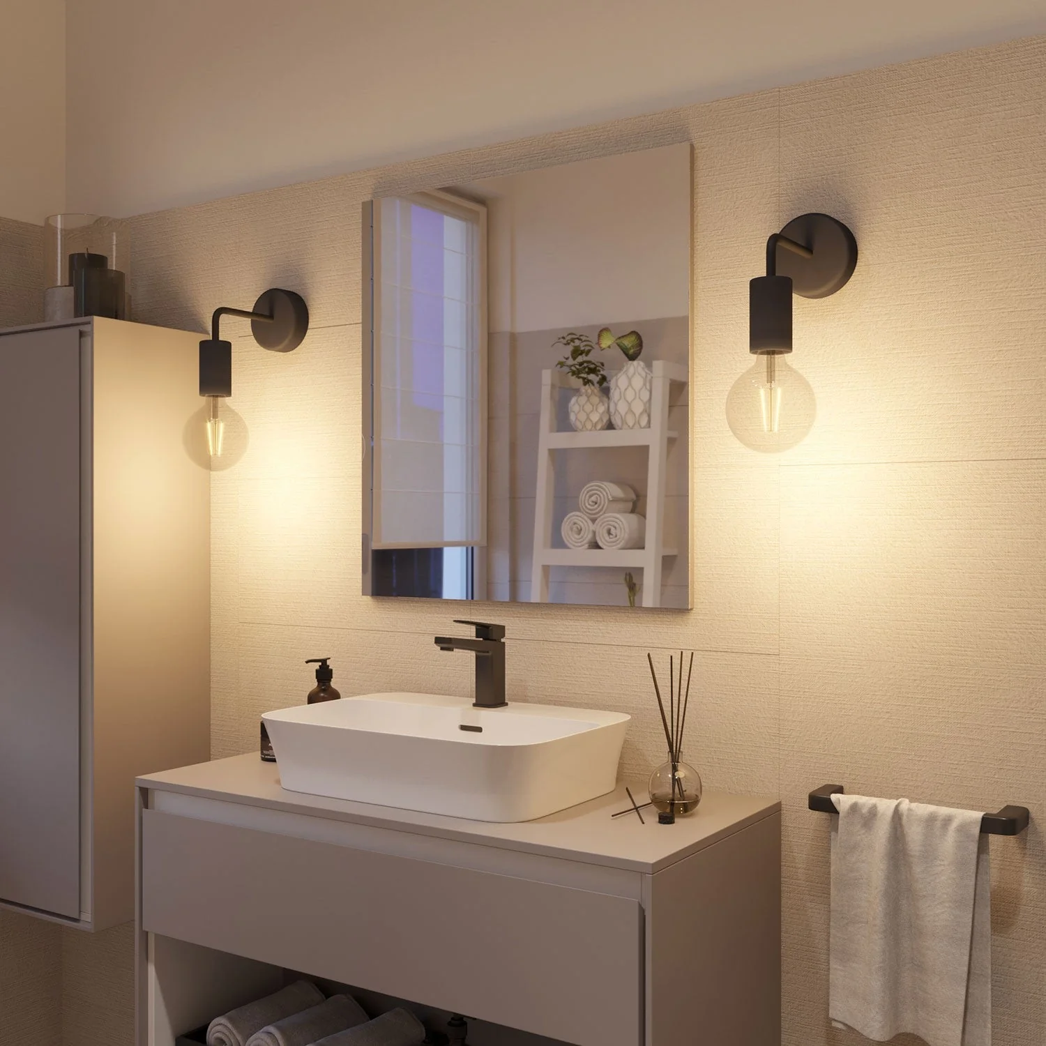 Fermaluce Modulair ELEGANT mit L-Erweiterung, Baldachin und Lampenfassung IP65 wasserdicht – Schwarz - Image 4