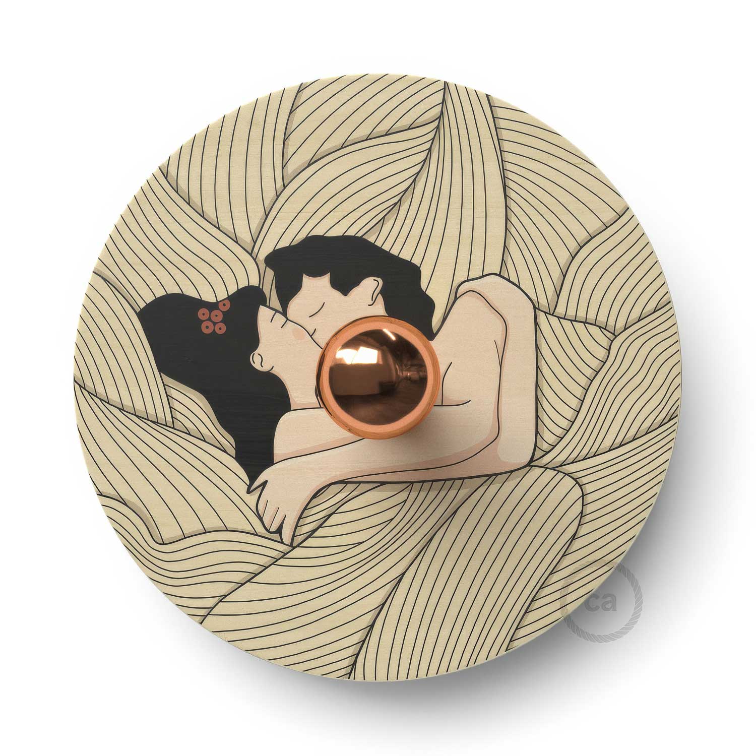 Fermaluce Romantic mit UFO-Schirm aus Holz, beidseitig illustriert von Carolina Zuniga