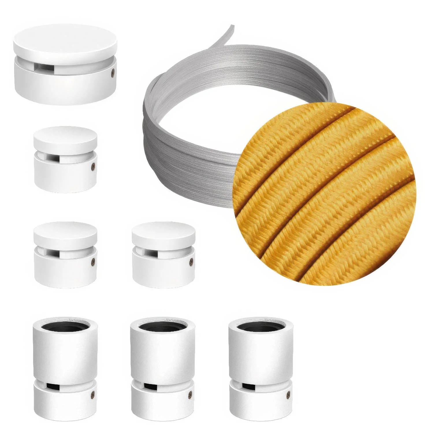 Filé Linear-System Kit – mit 5 m CM05-Kabel für Lichterkette und 7 weiß lackierten Holzteilen für den Innenbereich