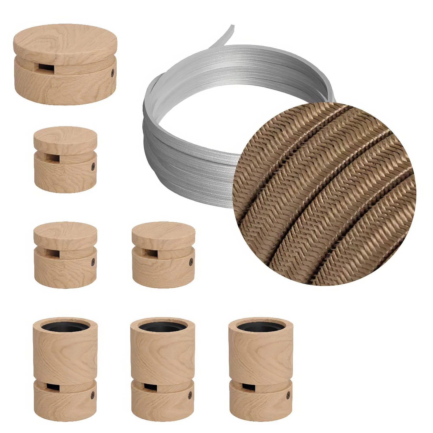 Filé Linear-System Kit – mit 5 m CM27-Kabel für Lichterkette und 7 Holzelementen für den Innenbereich