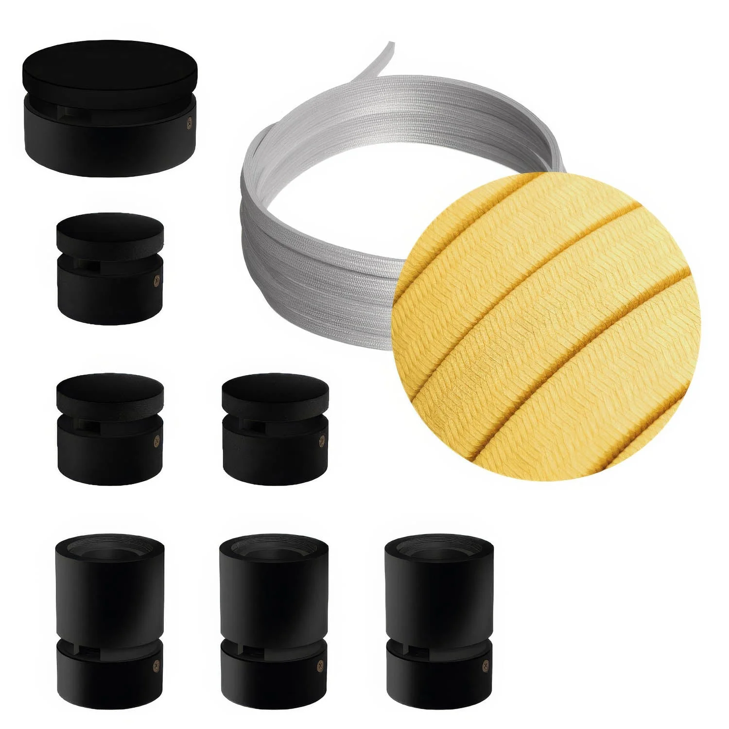 Filé Linear-Kit – mit 5 m CM10-Kabel für Kettenbeleuchtung und 7 Holzkomponenten, schwarz lackiert, für den Innenbereich