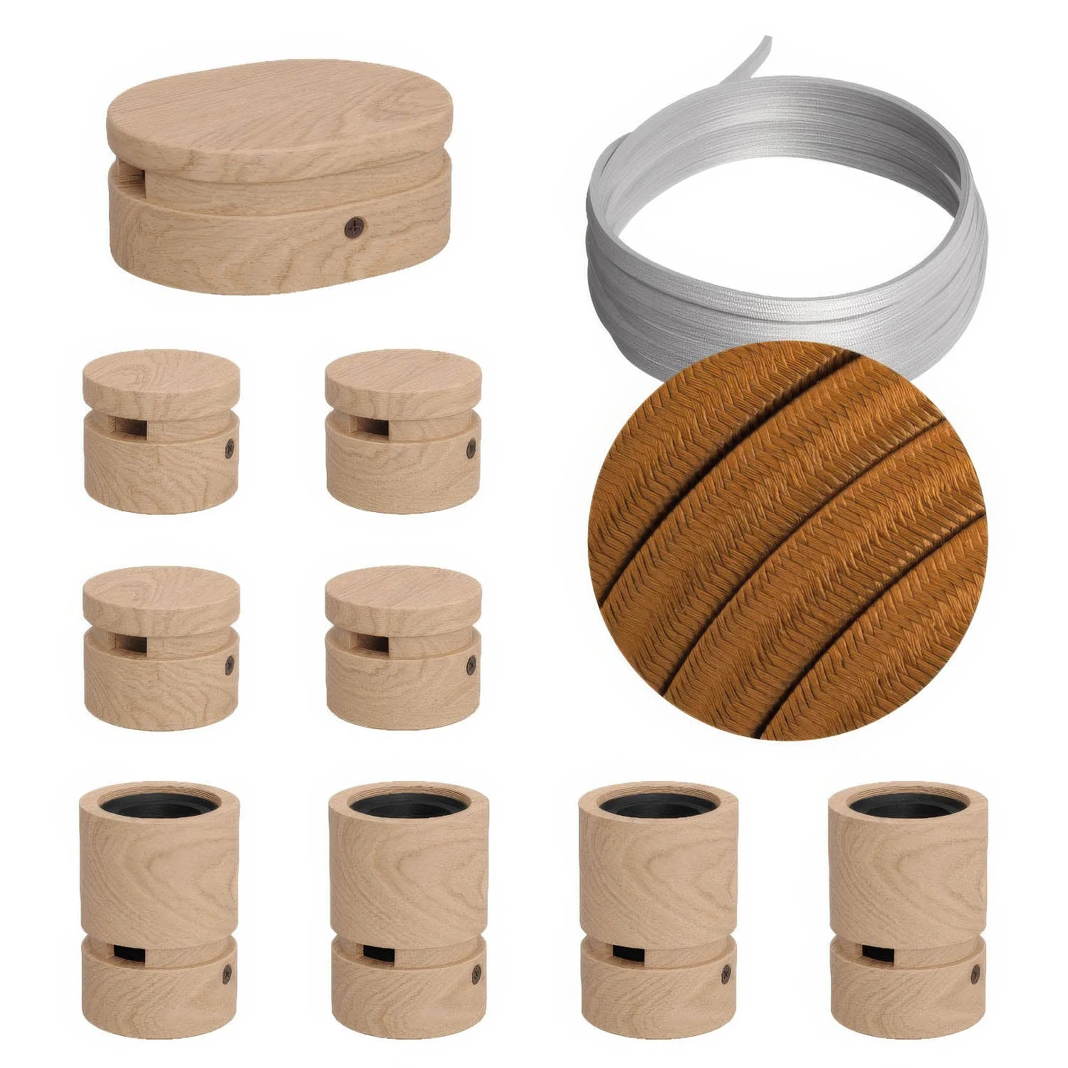 Filé Symmetric System Kit – mit 5 m CM22-Kabel für Lichterkette und 9 Holzkomponenten für Innenräume