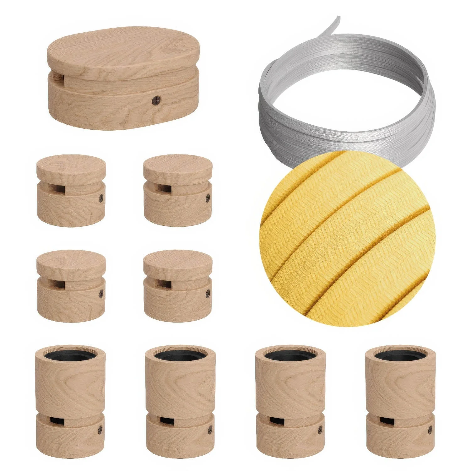 Filé Symmetric System Kit – mit 5 m CM10-Kabel für Kettenlichter und 9 Holzteilen für den Innenbereich