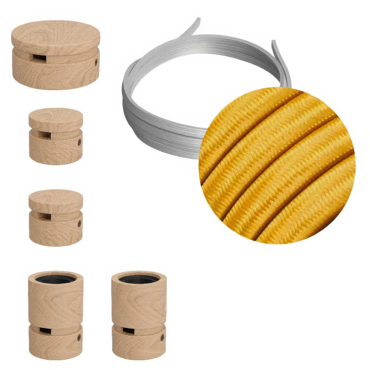 System Filé Wiggle Kit – mit 3 m CM05-Kabel für Lichterkette und 5 Holzteilen für den Innenbereich