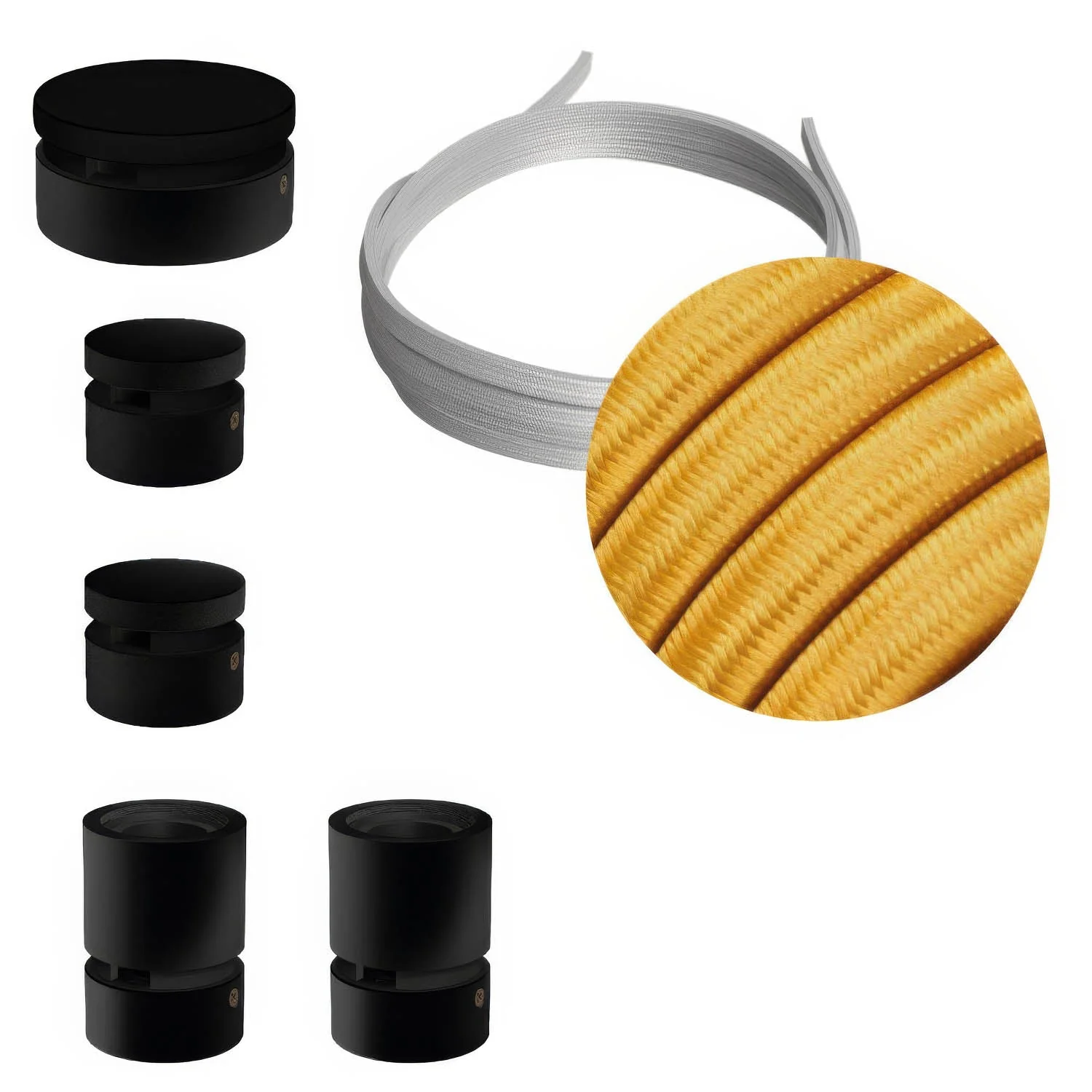 Filé Wiggle System Kit – mit 3 Meter CM05-Kabel für Lichterketten und 5 schwarz lackierten Holzkomponenten für den Innenbereich