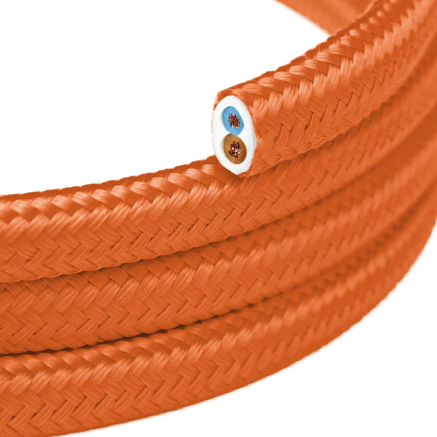 Flaches Textilkabel für Beleuchtung, Farbe Flammenorange – PM15