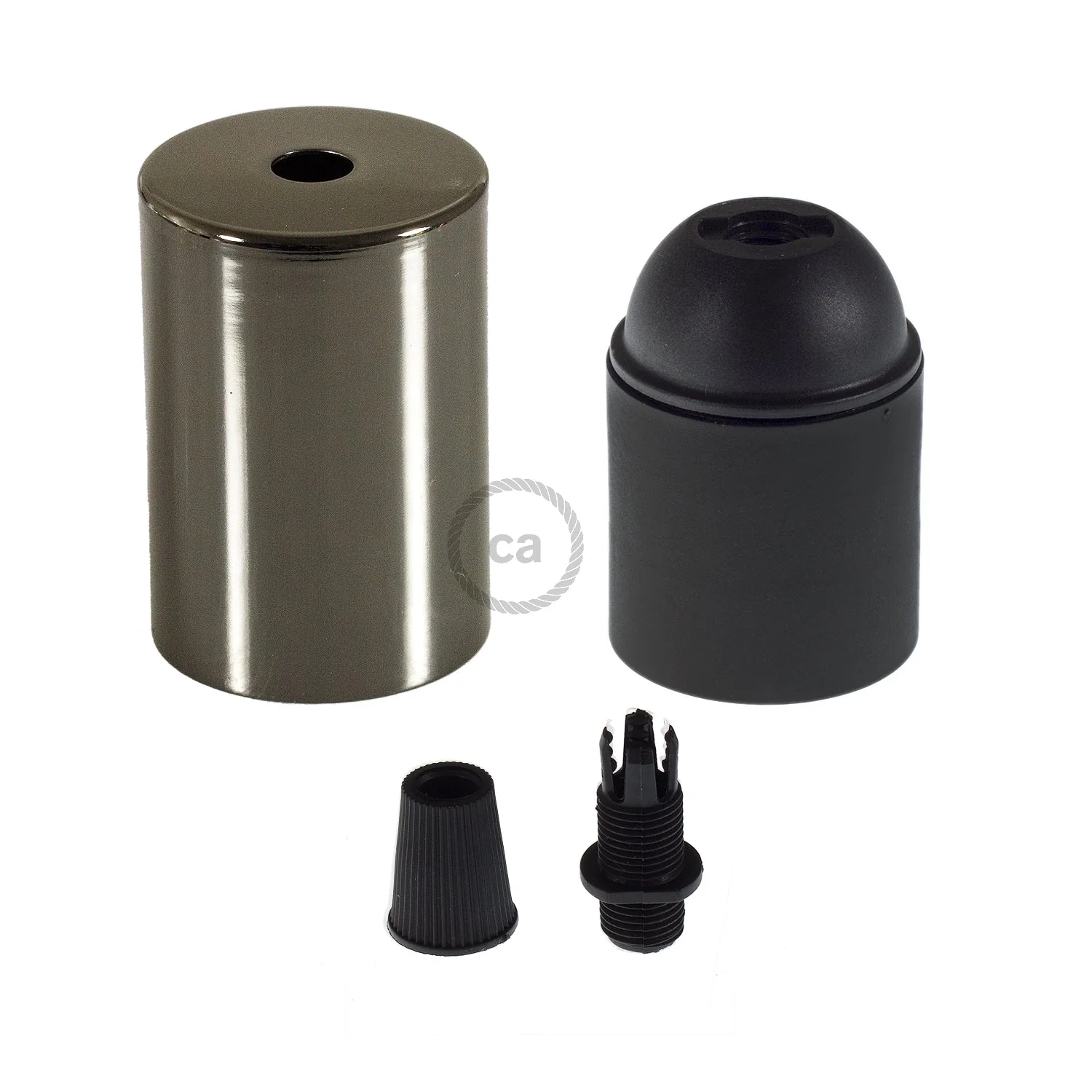 Flacher Metall-E26-Lampenfassungssatz UL – Black Pearl - Image 2