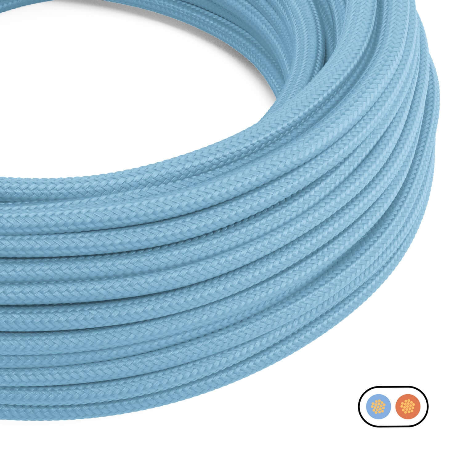 Flaches Textilkabel Baby-Blau – PM17 - Image 2