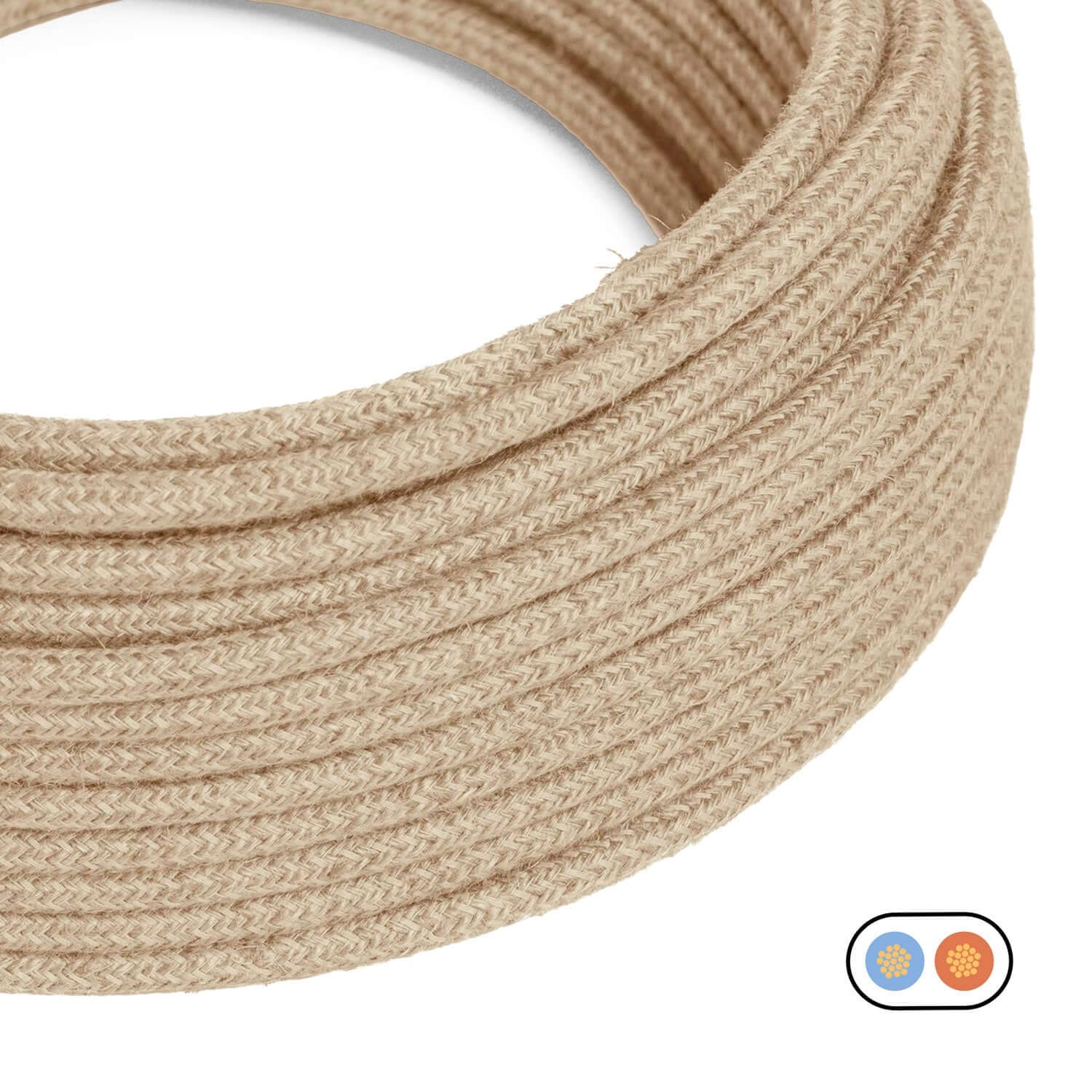 Flachkabel ummantelt mit Naturjute – PN06 - Image 2
