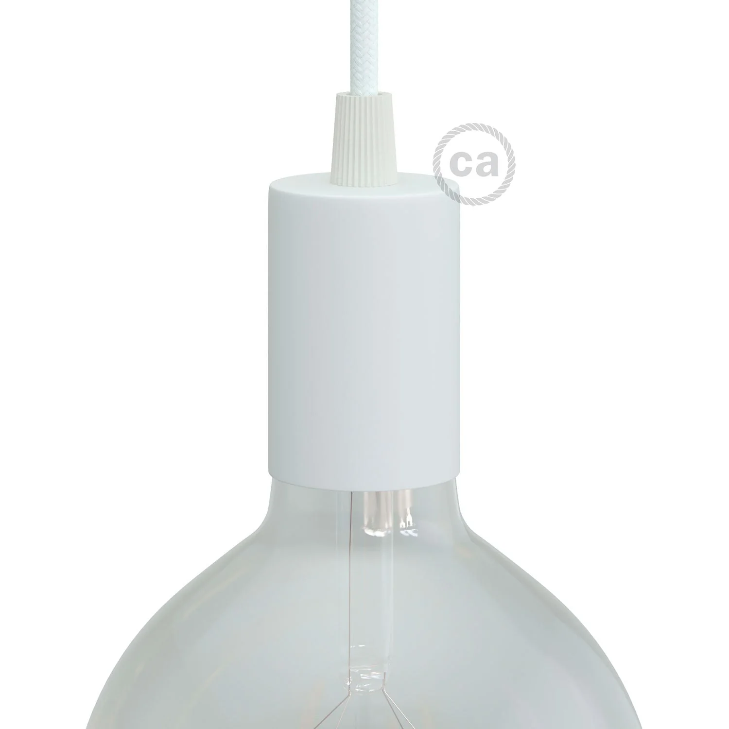 Flat Top Metall-UL-E26-Leuchtmittelfassung-Kit – Mattweiß