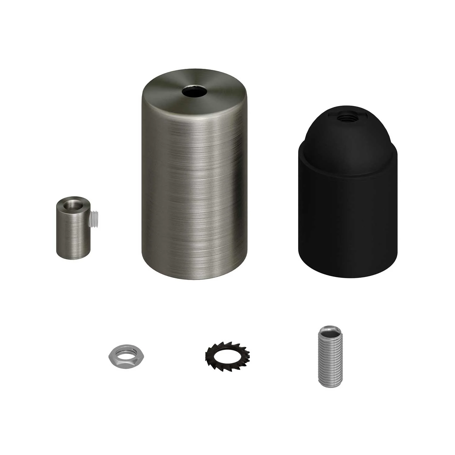 Flat Top Metall UL E26 Lampenfassung Kit – Gebürstetes Titan - Image 5