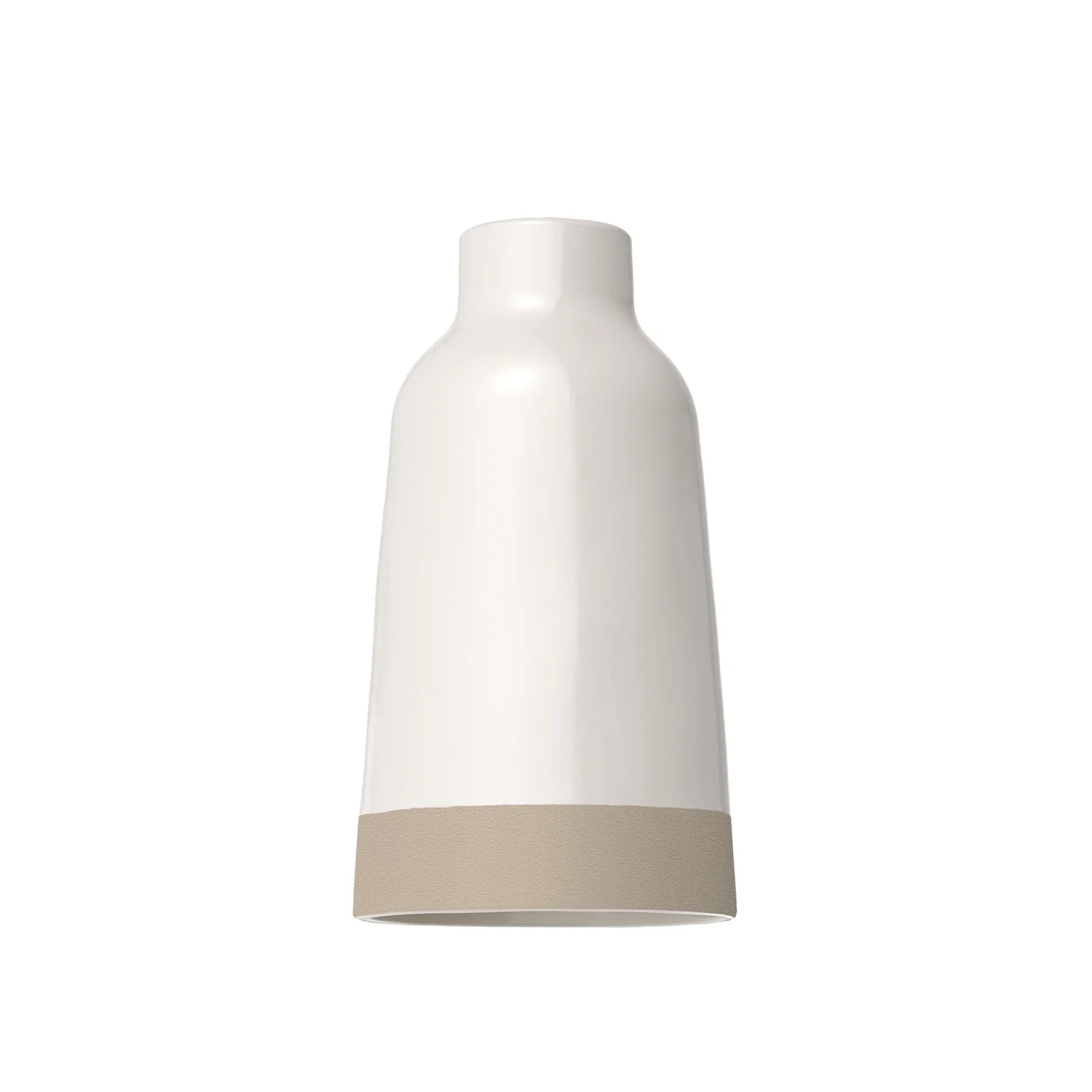 Flaschenförmiger, zweifarbiger Keramiklampenschirm in Weiß und Taupe, Kollektion Materia – Made in Italy - Image 4