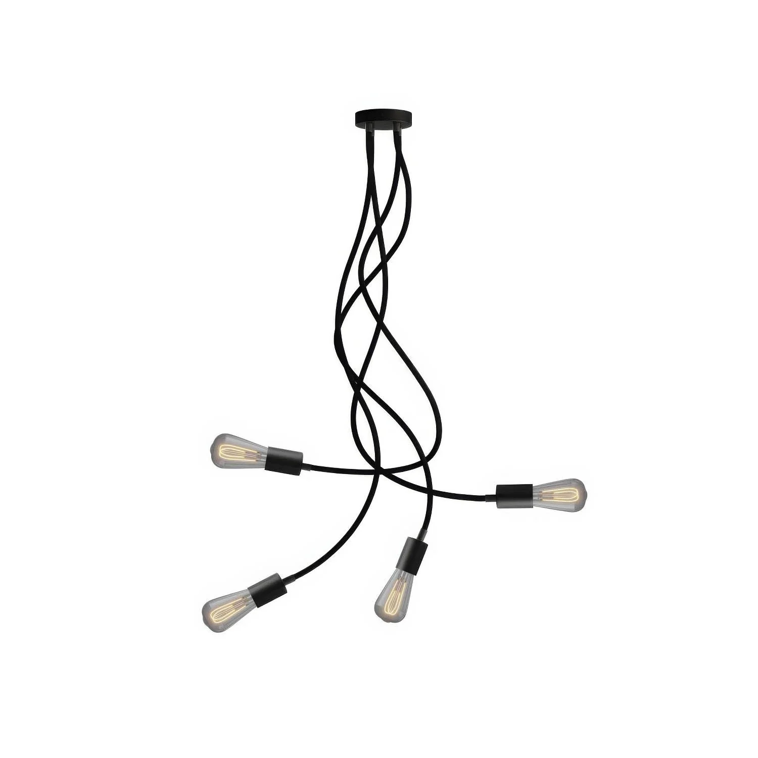 Flex 90 flexible Deckenleuchte mit diffusem Licht und LED ST64 Lampe – Schwarz
