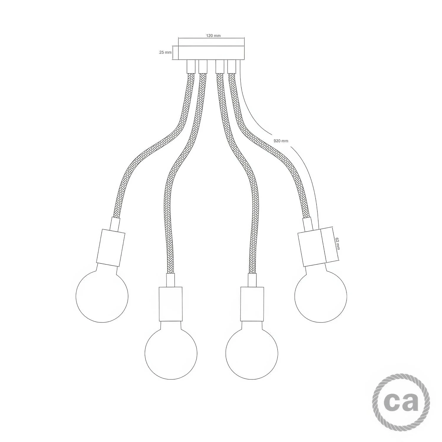 Flex 90 flexible Deckenleuchte mit diffusem Licht und LED ST64 Lampe – Schwarz - Image 4