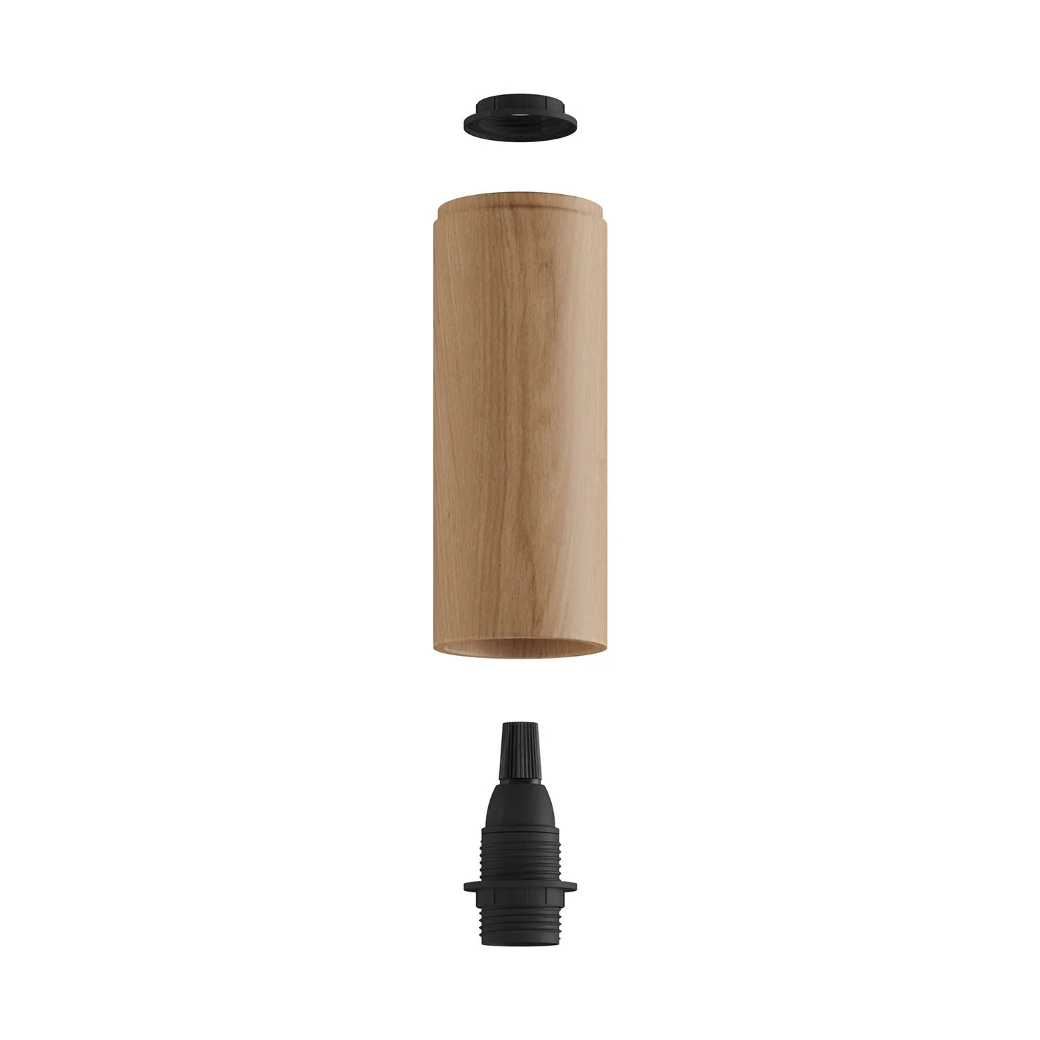 Fermaluce Flex 30 Leuchte mit Mini-Baldachin aus Holz und Spot mit Tub-E14-Lampenschirm – Natur - Image 3