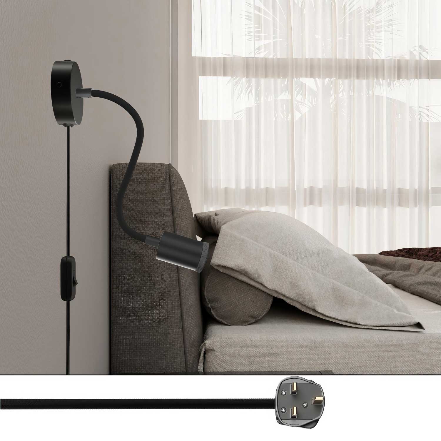 Spostaluce Flex 30 flexible Lampe mit GU1d0-Spot und UK-Stecker - Schwarz - Image 2