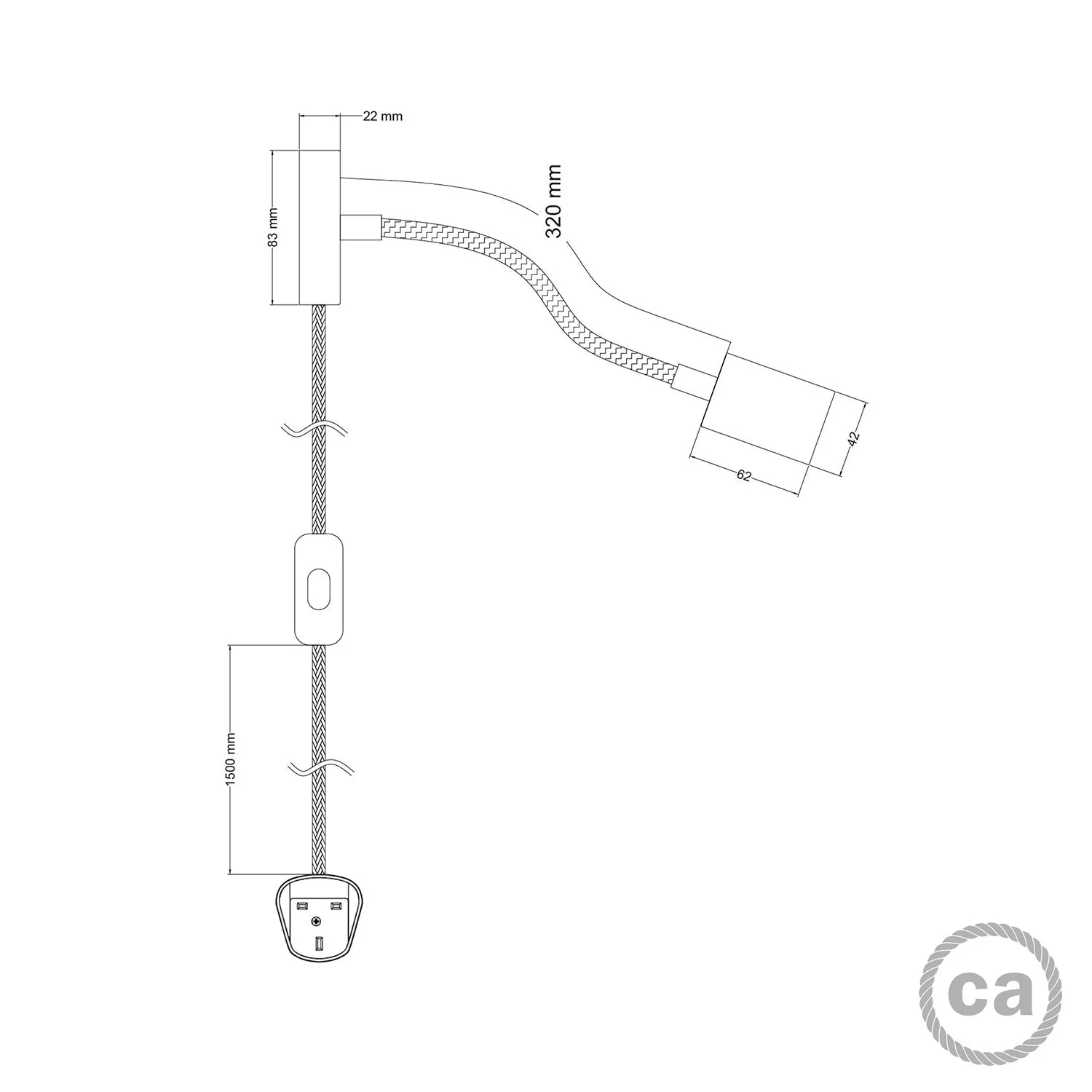 Spostaluce Flex 30 flexible Lampe mit GU1d0-Spot und UK-Stecker - Schwarz - Image 4