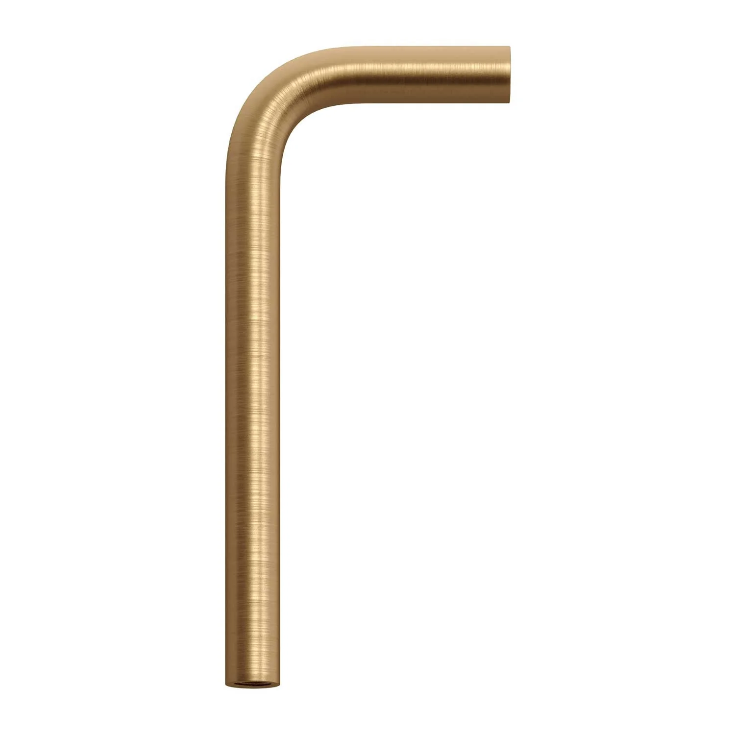 Gebogenes Verlängerungsrohr 14 cm aus Metall – Satinbronze
