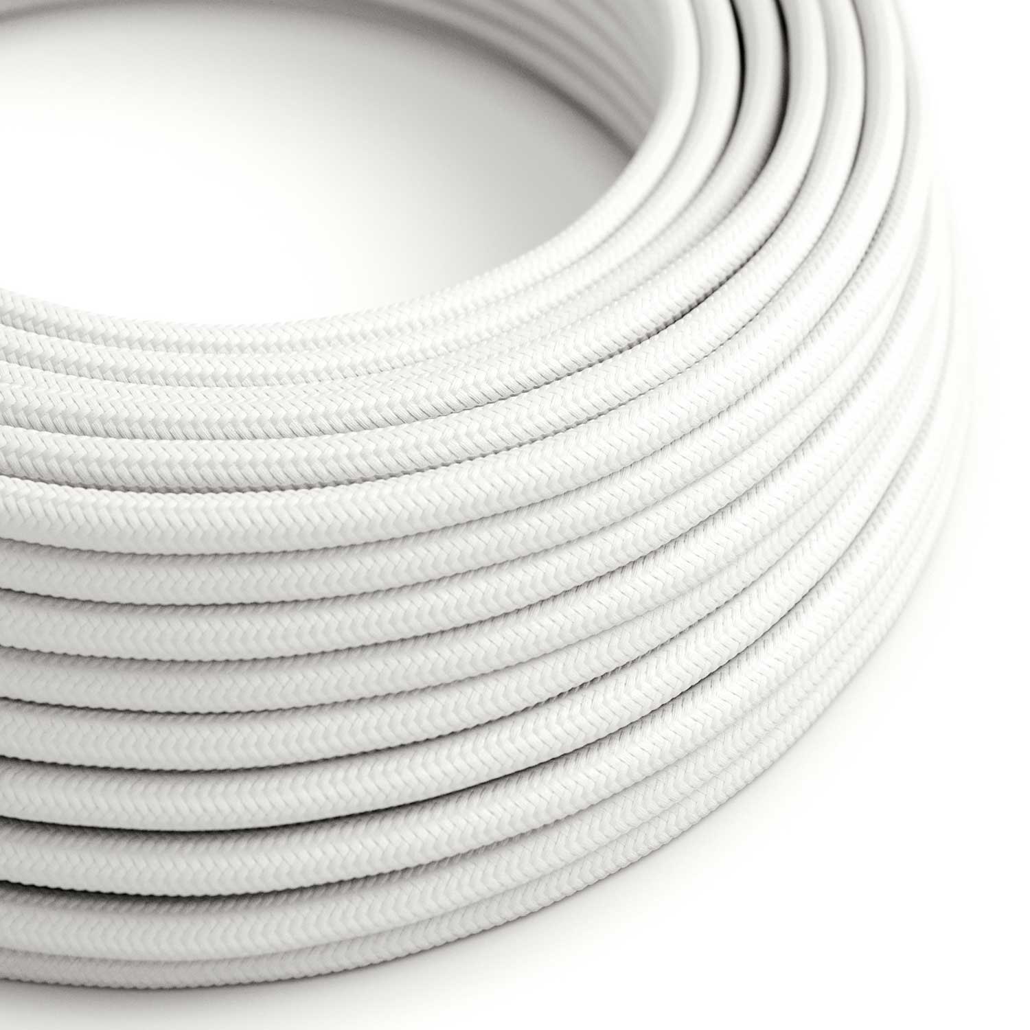 Glänzend weißes Textilkabel – RM01 rund 2x0,75mm / 3x0,75mm