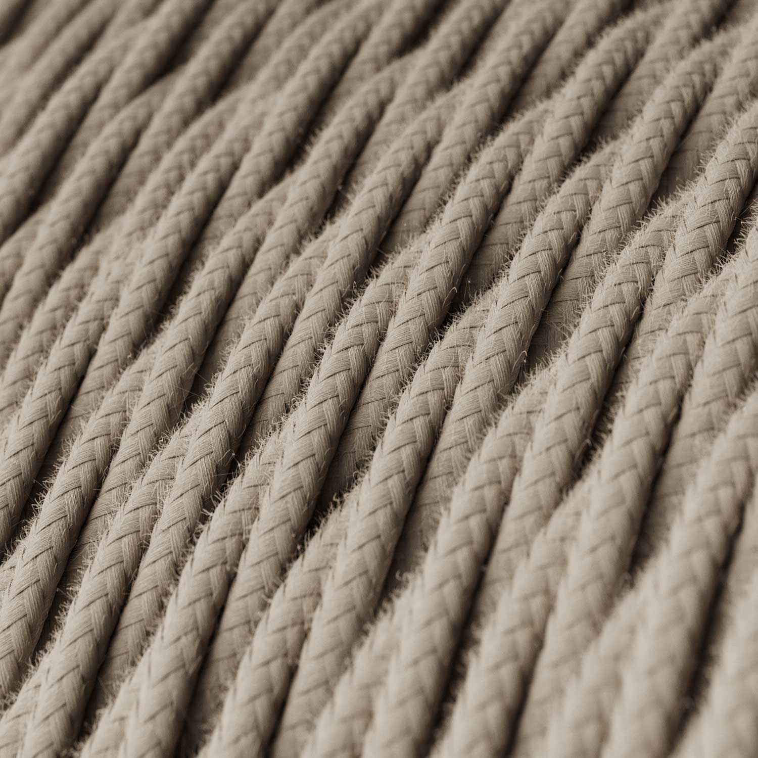 Geflochtenes Baumwollkabel in Grau-Taupe – Das Original Creative Cables, die beste Wahl für Ihre Beleuchtung – TC43 - Image 2